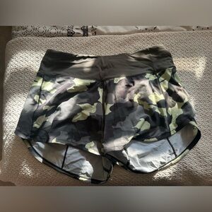 army green lululemon shorts